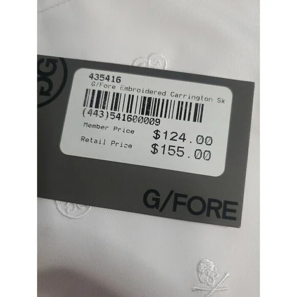 G/Fore Tux Stretch Twill Skort Snow/Blue Womens Golf Skirt Size 2